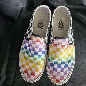 Rainbow Checkered Vans
